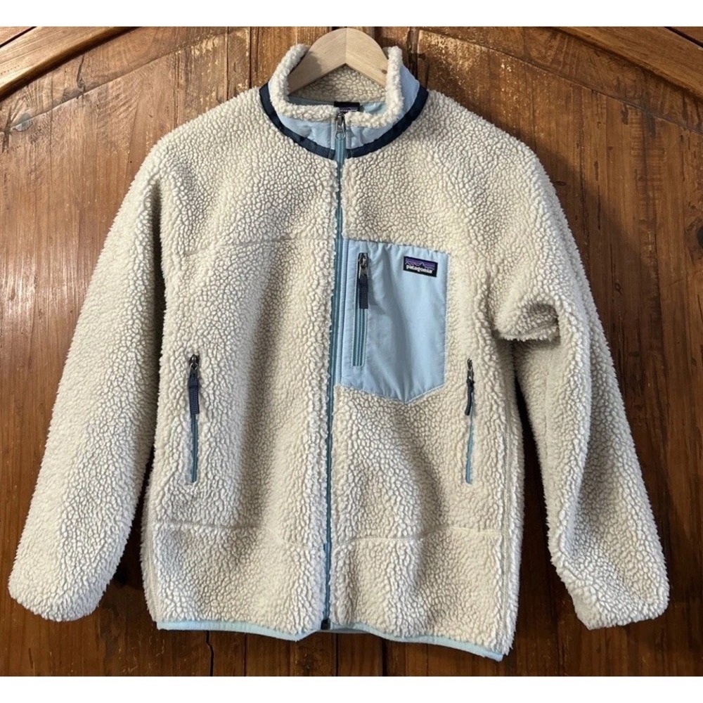 Patagonia Kids Retro-X Fleece Jacket Large 12 Natural Full Zip 65625